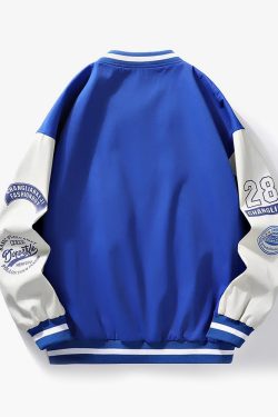 Y2K Blue And White Varsity Jacket - Retro 90S Fashion, Grunge, And Summer Y2K Outfits