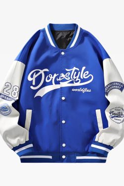 Y2K Blue And White Varsity Jacket - Retro 90S Fashion, Grunge, And Summer Y2K Outfits