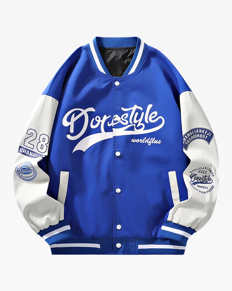 Y2K Blue And White Varsity Jacket - Retro 90S Fashion, Grunge, And Summer Y2K Outfits Y2K Blue And White Varsity Jacket - Retro 90S Fashion, Grunge, And Summer Y2K Outfits