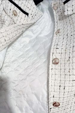 Y2K Blue Tweed Knitted Coat - French Style Overcoat, Grunge 90S Fashion, Retro Short Jacket