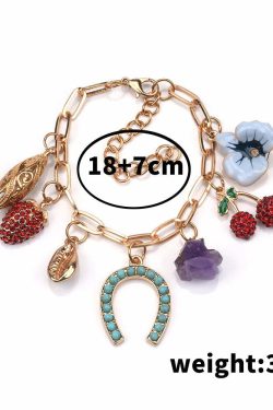 Y2K Boho Ethnic Statement Choker Necklace & Bracelet Set - Vintage 90S Grunge Golden Chain