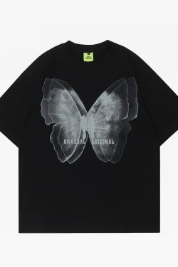 Y2K Butterfly Tee Shirt - Retro 90S Grunge, Summer Y2K Outfits, Pastel Goth, Y2K Popstar