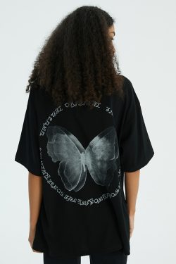 Y2K Butterfly Tee Shirt - Retro 90S Grunge, Summer Y2K Outfits, Pastel Goth, Y2K Popstar