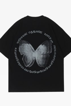 Y2K Butterfly Tee Shirt - Retro 90S Grunge, Summer Y2K Outfits, Pastel Goth, Y2K Popstar