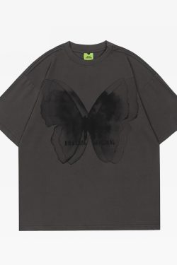 Y2K Butterfly Tee Shirt - Retro 90S Grunge, Summer Y2K Outfits, Pastel Goth, Y2K Popstar