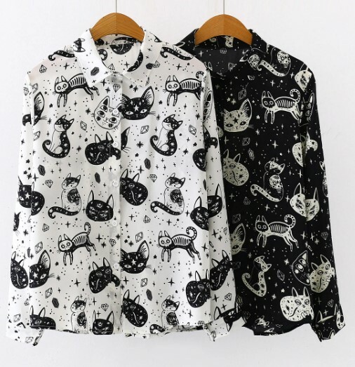 Y2K Cartoon Print Long Sleeve Top - Retro 90S Grunge, Summer Outfits, And Pastel Goth Style Y2K Cartoon Print Long Sleeve Top - Retro 90S Grunge, Summer Outfits, And Pastel Goth Style