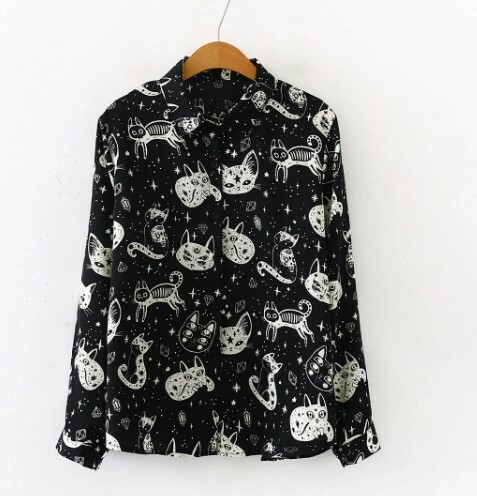 Y2K Cartoon Print Long Sleeve Top - Retro 90S Grunge, Summer Outfits, And Pastel Goth Style Y2K Cartoon Print Long Sleeve Top - Retro 90S Grunge, Summer Outfits, And Pastel Goth Style