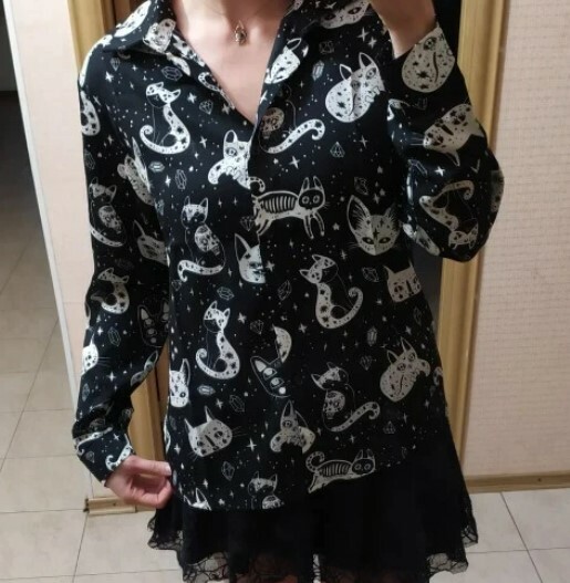 Y2K Cartoon Print Long Sleeve Top - Retro 90S Grunge, Summer Outfits, And Pastel Goth Style Y2K Cartoon Print Long Sleeve Top - Retro 90S Grunge, Summer Outfits, And Pastel Goth Style