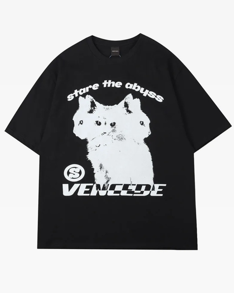Y2K Cat Graphic Shirt - Retro 90S Grunge, Summer Outfits, Y2K Fashion, Baby Tees, Pastel Goth