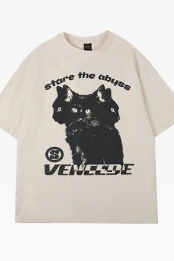 Y2K Cat Graphic Shirt - Retro 90S Grunge, Summer Outfits, Y2K Fashion, Baby Tees, Pastel Goth