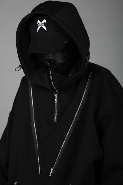 Y2K Cyberpunk Techwear Hoodie - 90S Grunge, Retro Style, Y2K Summer & Party Outfits