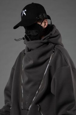 Y2K Cyberpunk Techwear Hoodie - 90S Grunge, Retro Style, Y2K Summer & Party Outfits