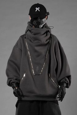 Y2K Cyberpunk Techwear Hoodie - 90S Grunge, Retro Style, Y2K Summer & Party Outfits