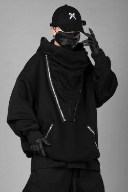 Y2K Cyberpunk Techwear Hoodie - 90S Grunge, Retro Style, Y2K Summer & Party Outfits