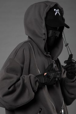 Y2K Cyberpunk Techwear Hoodie - 90S Grunge, Retro Style, Y2K Summer & Party Outfits