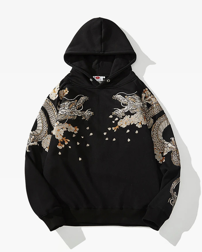 Y2K Dragon Embroidered Hoodie - 90S Grunge, Retro Style, Y2K Fashion, Summer & Party Outfits Y2K Dragon Embroidered Hoodie - 90S Grunge, Retro Style, Y2K Fashion, Summer & Party Outfits