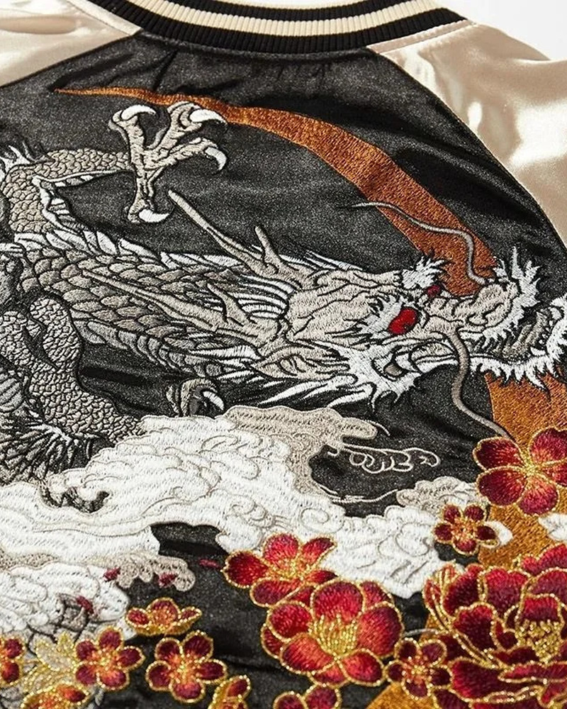 Y2K Dragon Embroidered Jacket - 90S Grunge, Retro Style, Y2K Fashion, Summer & Party Outfits Y2K Dragon Embroidered Jacket - 90S Grunge, Retro Style, Y2K Fashion, Summer & Party Outfits