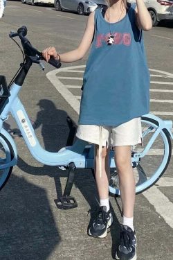 Y2K E-Girl Retro Lazy Style Vest - 90S Grunge Sleeveless O-Neck Tank Top For Women Summer