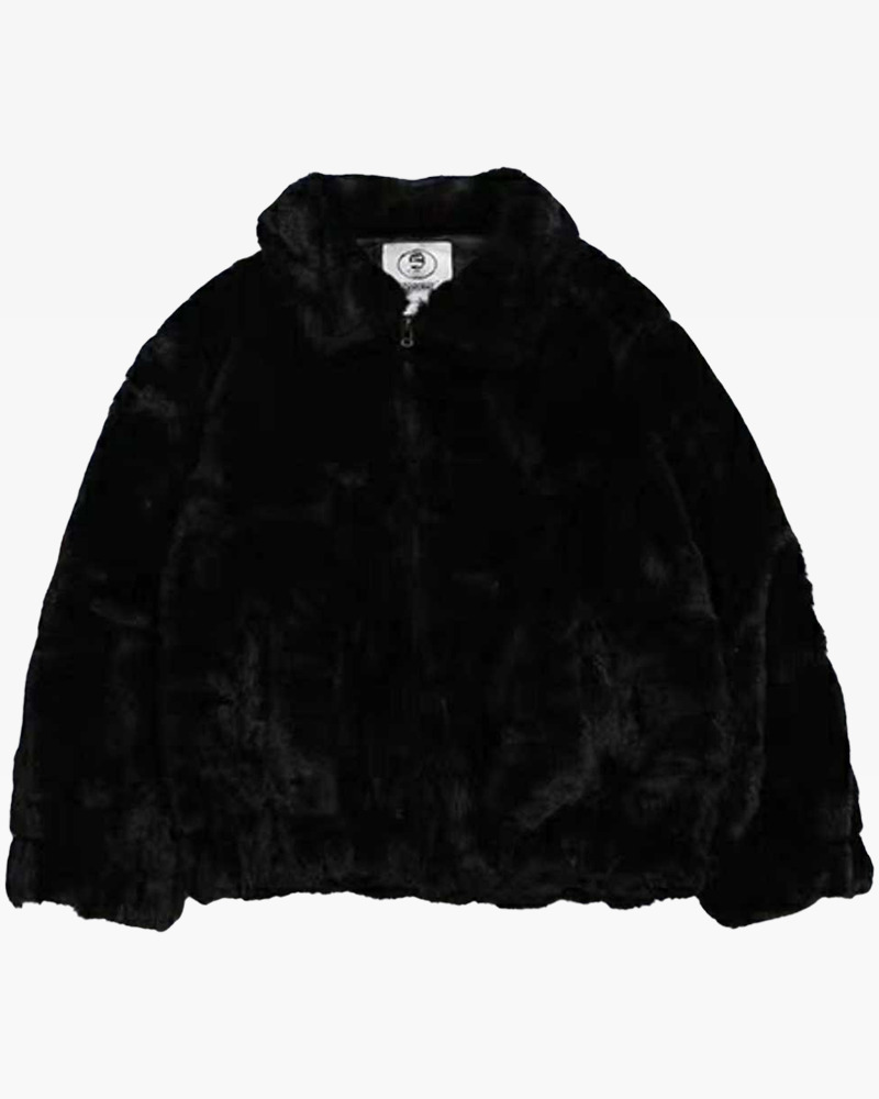 Y2K Faux Fur Bomber Jacket - 90S Grunge, Retro Style, Pastel Goth, Y2K Party & Club Outfits Y2K Faux Fur Bomber Jacket - 90S Grunge, Retro Style, Pastel Goth, Y2K Party & Club Outfits