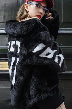 Y2K Faux Fur Bomber Jacket - 90S Grunge, Retro Style, Pastel Goth, Y2K Party & Club Outfits