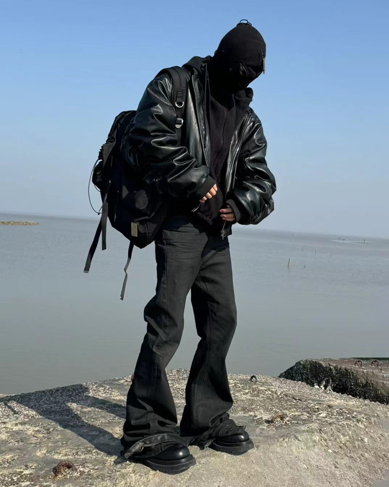 Y2K Faux Leather Oversized Bomber Jacket - 90S Grunge, Retro Style, Y2K Fashion Must-Have Y2K Faux Leather Oversized Bomber Jacket - 90S Grunge, Retro Style, Y2K Fashion Must-Have