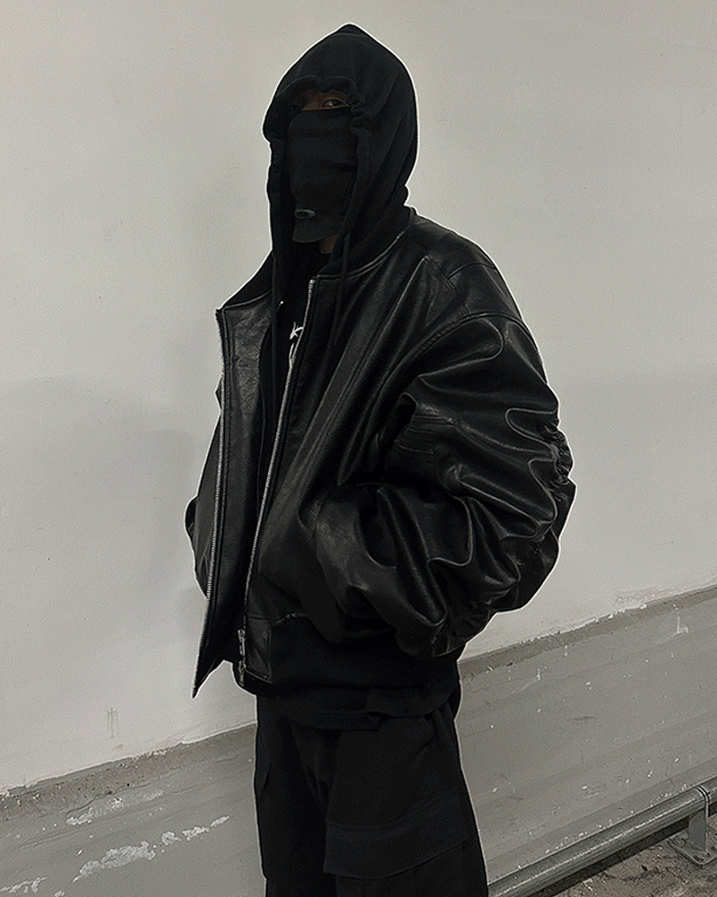 Y2K Faux Leather Oversized Bomber Jacket - 90S Grunge, Retro Style, Y2K Fashion Must-Have Y2K Faux Leather Oversized Bomber Jacket - 90S Grunge, Retro Style, Y2K Fashion Must-Have