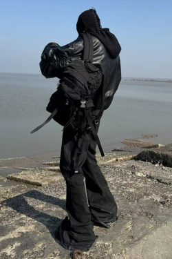 Y2K Faux Leather Oversized Bomber Jacket - 90S Grunge, Retro Style, Y2K Fashion Must-Have