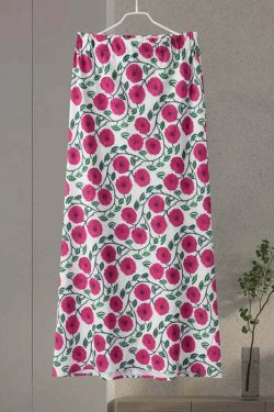 Y2K Floral Skirt & Lace-Up Top Set - Retro 90S Summer Outfit, Soft 2-Piece V-Neck Shortsleeve