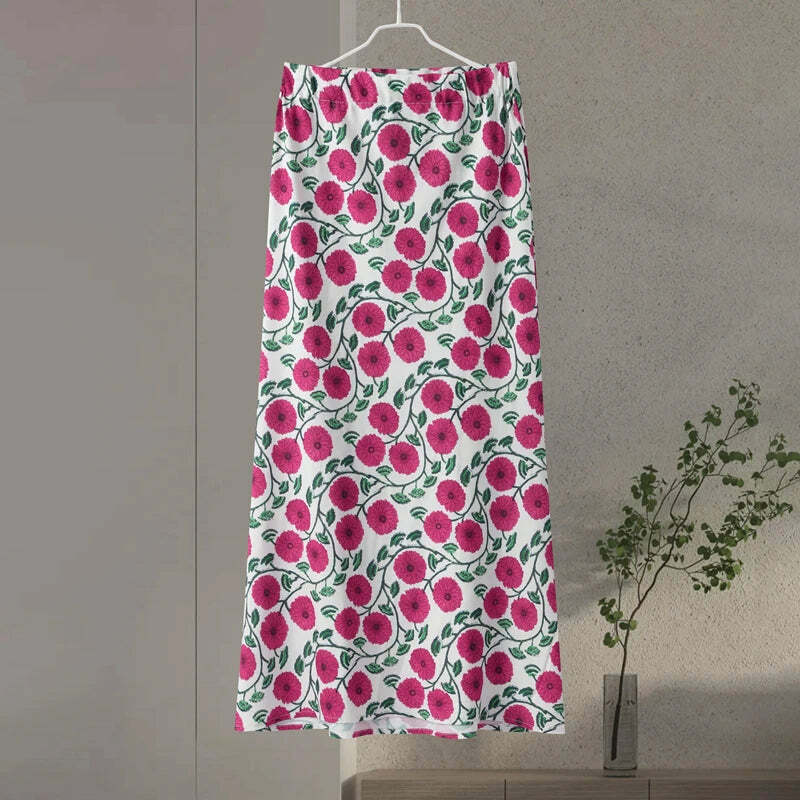 Y2K Floral Skirt & Lace-Up Top Set - Retro 90S Summer Outfit, Soft 2-Piece V-Neck Shortsleeve Y2K Floral Skirt & Lace-Up Top Set - Retro 90S Summer Outfit, Soft 2-Piece V-Neck Shortsleeve