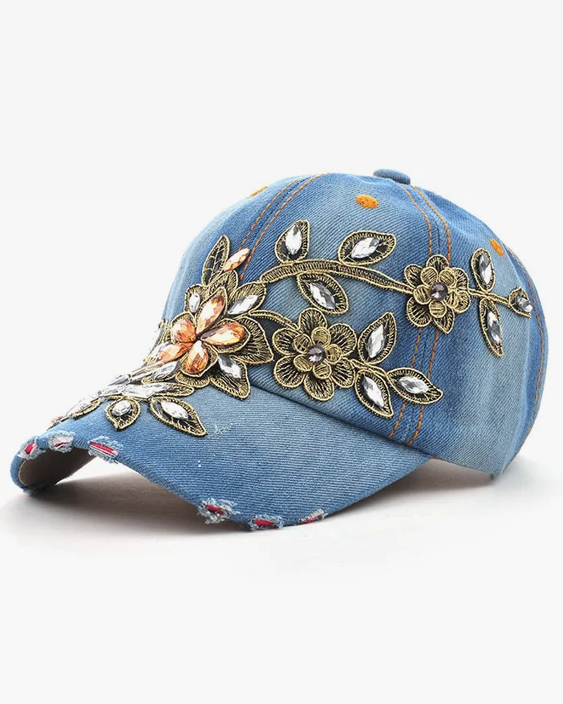 Y2K Flower Embroidered Baseball Cap - Retro 90S Grunge, Summer Y2K Fashion, Pastel Goth Style Y2K Flower Embroidered Baseball Cap - Retro 90S Grunge, Summer Y2K Fashion, Pastel Goth Style