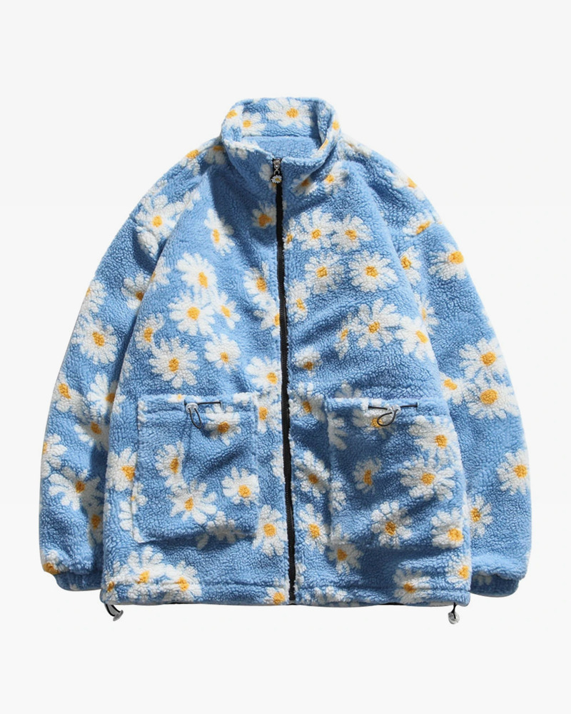 Y2K Flower Fleece Jacket - Retro 90S Grunge, Summer Outfits, Pastel Goth, Y2K Fashion Y2K Flower Fleece Jacket - Retro 90S Grunge, Summer Outfits, Pastel Goth, Y2K Fashion