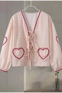 Y2K Flower Print Puff Sleeve Blouse - Retro 90S Grunge Summer Top With Bow Lace Up V-Neck