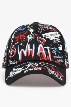Y2K Graffiti Baseball Cap - Retro 90S Grunge, Hip Hop, And Pastel Goth Summer Fashion