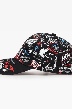 Y2K Graffiti Baseball Cap - Retro 90S Grunge, Hip Hop, And Pastel Goth Summer Fashion