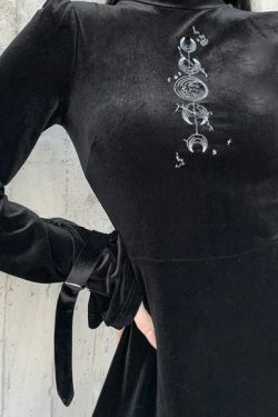 Y2K Graphic Embroidery Dress - Retro 90S Grunge, Summer Party, Club & Popstar Outfits