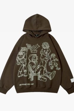 Y2K Graphic Hoodie - Retro 90S Grunge, Summer Y2K Outfits, Pastel Goth, Y2K Club & Party