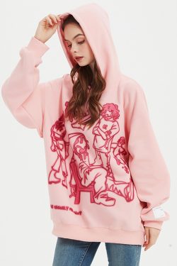 Y2K Graphic Hoodie - Retro 90S Grunge, Summer Y2K Outfits, Pastel Goth, Y2K Club & Party