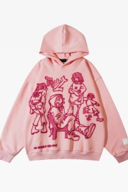 Y2K Graphic Hoodie - Retro 90S Grunge, Summer Y2K Outfits, Pastel Goth, Y2K Club & Party