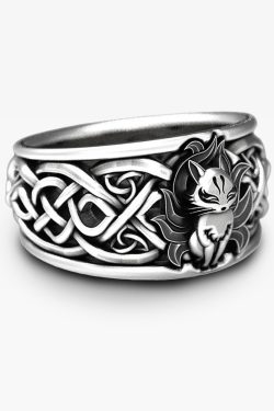 Y2K Grunge & 90S Fashion Nine Tailed Fox Ring - Retro, Gothic, And Popstar Style Accessory