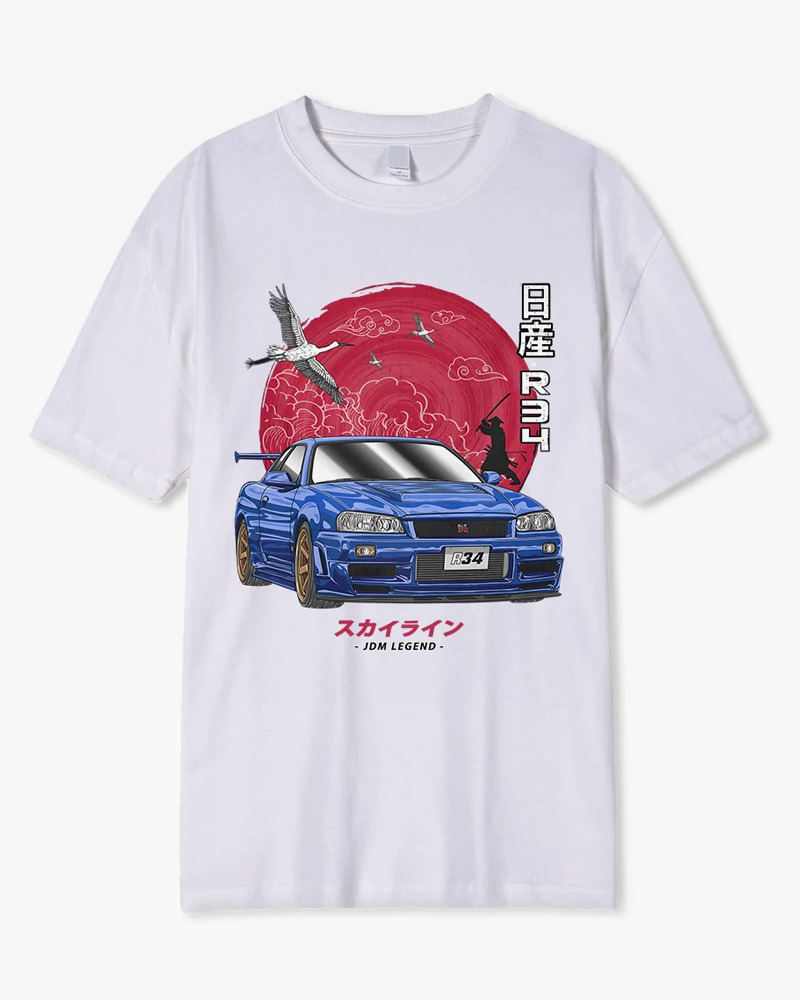 Y2K Grunge & 90S Retro Nissan Skyline R34 Shirt - Perfect For Y2K Summer & Party Outfits Y2K Grunge & 90S Retro Nissan Skyline R34 Shirt - Perfect For Y2K Summer & Party Outfits