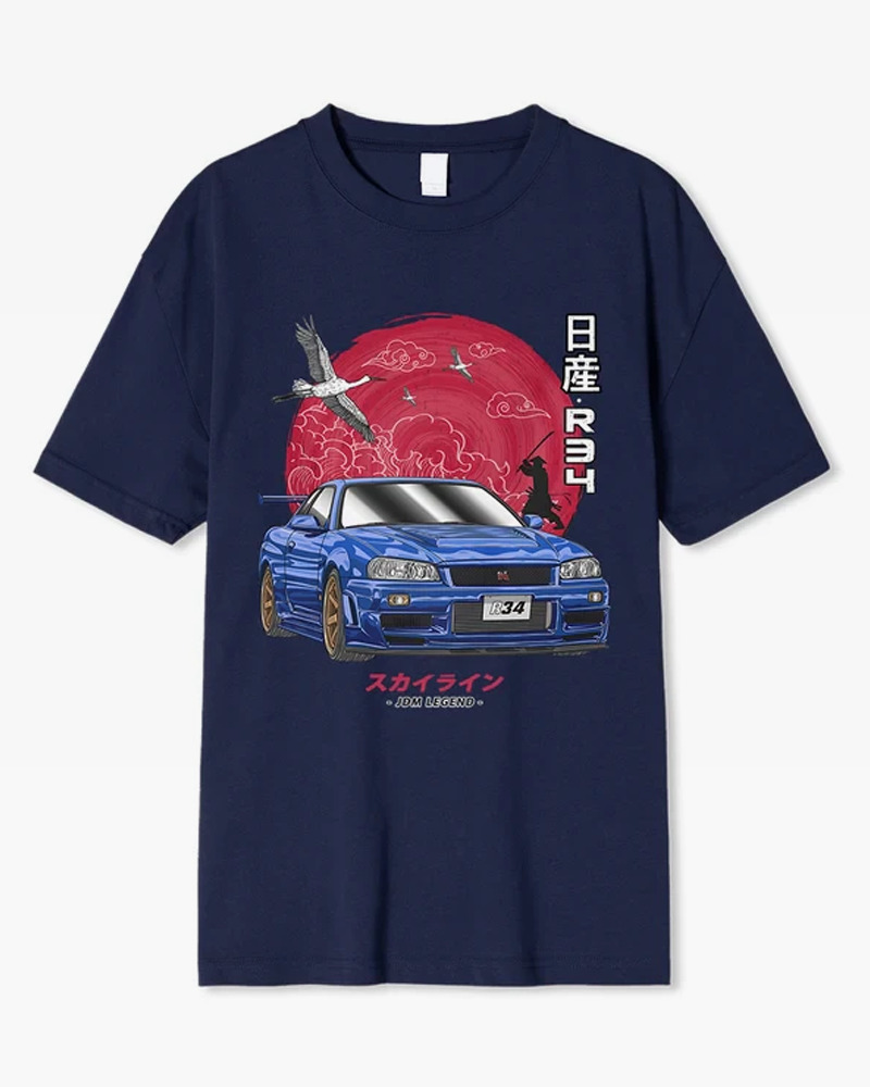Y2K Grunge & 90S Retro Nissan Skyline R34 Shirt - Perfect For Y2K Summer & Party Outfits Y2K Grunge & 90S Retro Nissan Skyline R34 Shirt - Perfect For Y2K Summer & Party Outfits