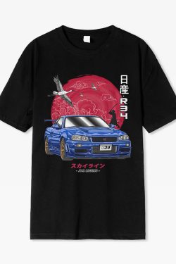 Y2K Grunge & 90S Retro Nissan Skyline R34 Shirt - Perfect For Y2K Summer & Party Outfits