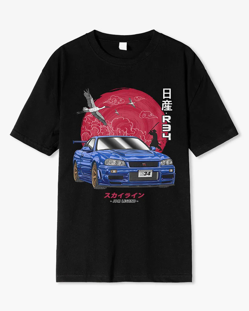 Y2K Grunge & 90S Retro Nissan Skyline R34 Shirt - Perfect For Y2K Summer & Party Outfits Y2K Grunge & 90S Retro Nissan Skyline R34 Shirt - Perfect For Y2K Summer & Party Outfits