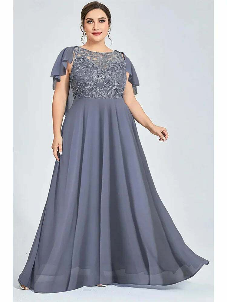 Y2K Grunge A-Line Lace Pleated Floor-Length Dress - Plus Size Mother Of The Bride Wedding Guest Y2K Grunge A-Line Lace Pleated Floor-Length Dress - Plus Size Mother Of The Bride Wedding Guest