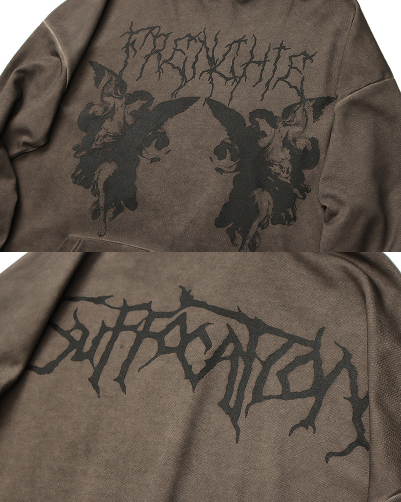 Y2K Grunge Angel Dark Print Hoodie - Retro 90S Fashion, Summer Y2K Outfits, Gothic Y2K Style Y2K Grunge Angel Dark Print Hoodie - Retro 90S Fashion, Summer Y2K Outfits, Gothic Y2K Style