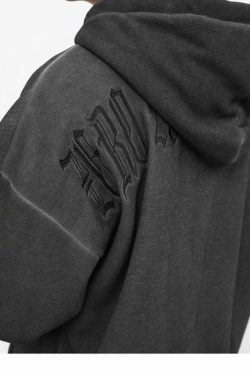 Y2K Grunge Angel Dark Print Hoodie Jacket - Retro 90S Fashion, Summer & Party Outfits