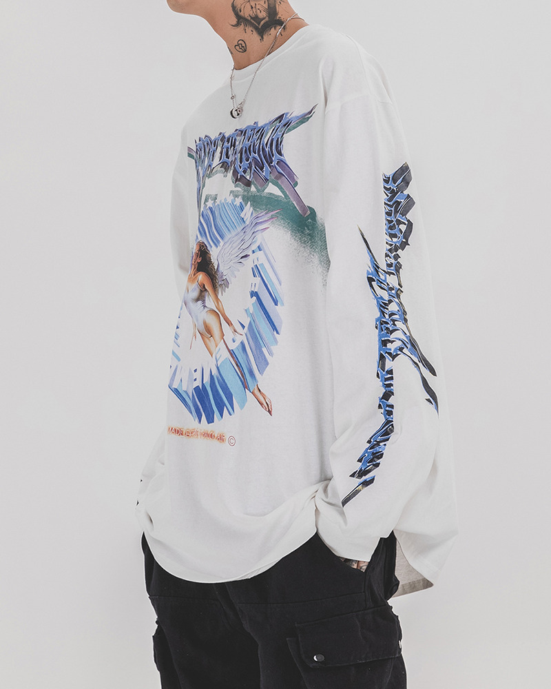 Y2K Grunge Angel Sweatshirt - 90S Retro Summer Outfit, Pastel Goth, Y2K Club & Party Fashion