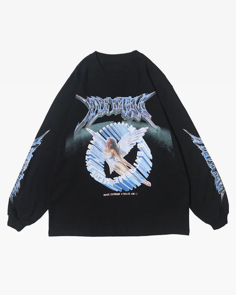 Y2K Grunge Angel Sweatshirt - 90S Retro Summer Outfit, Pastel Goth, Y2K Club & Party Fashion