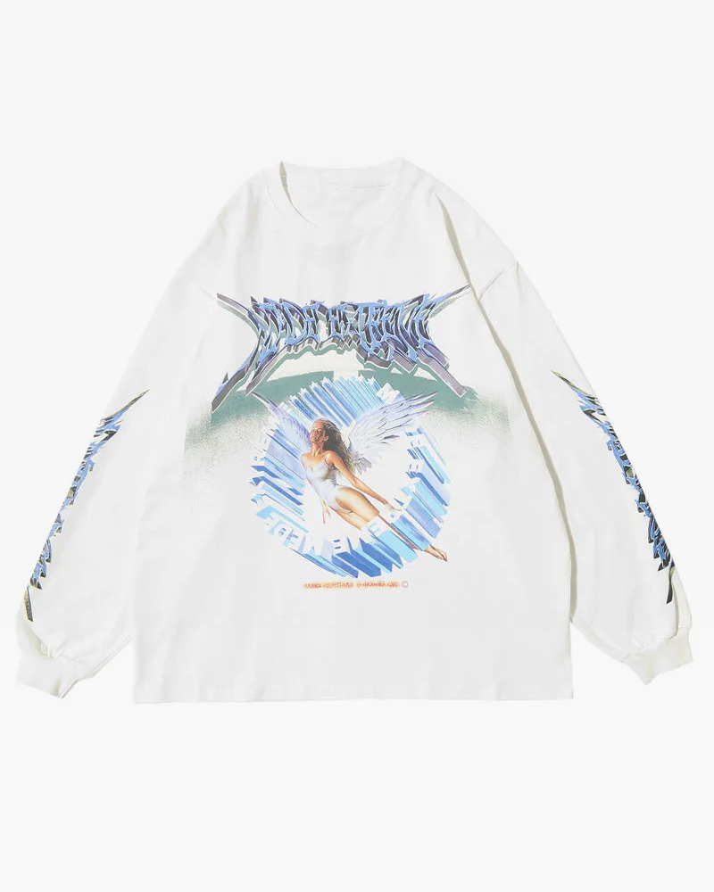 Y2K Grunge Angel Sweatshirt - 90S Retro Summer Outfit, Pastel Goth, Y2K Club & Party Fashion