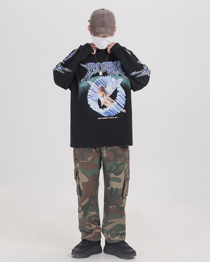 Y2K Grunge Angel Sweatshirt - 90S Retro Summer Outfit, Pastel Goth, Y2K Club & Party Fashion